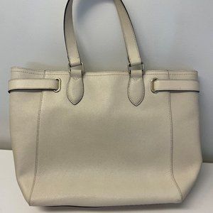 COLE HAAN WHITE LEATHER TOTE